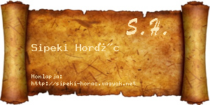 Sipeki Horác névjegykártya